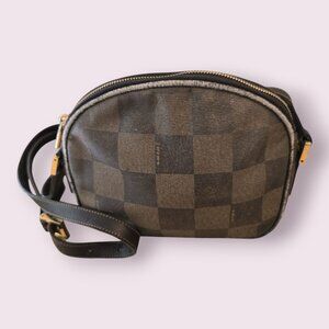 Vintage Fendi Crossbody Bag Brown Check Pattern
